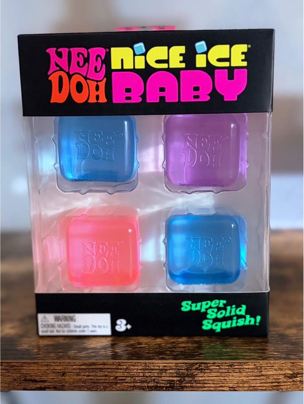 NeeDoh Nice Ice Baby Super Solid Squish Squeeze 4-Pack Blue Pink Purple New